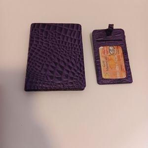 Nwt!! Purple card holder and i.d holder rfid protection